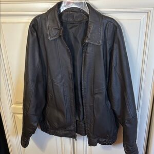 Towncraft Men's Dark Brown Leather Jacket